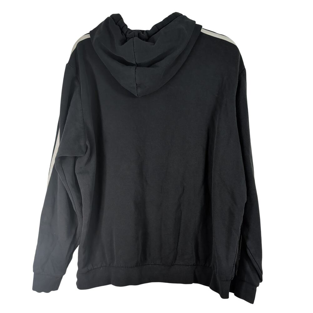 Classic Adidas Hoodie with Striped Sleeves, Size Large - Picture 2 of 6